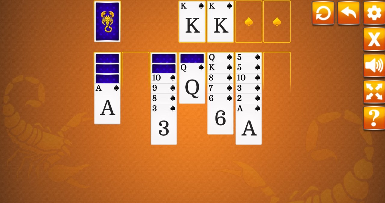 Rozgrywka gry online za darmo Pasjans Scorpion Solitaire /Click.pl