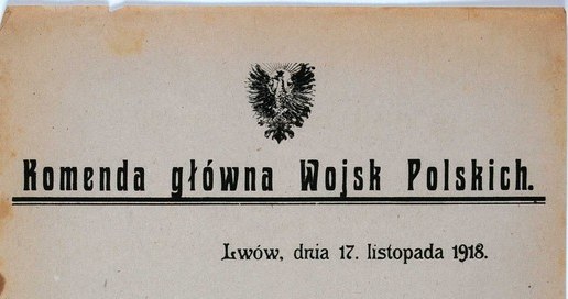 Rozkaz mobilizacyjny do mieszkańców Lwowa z listopada 1918 r. /Danuta B. Łomaczewska /East News