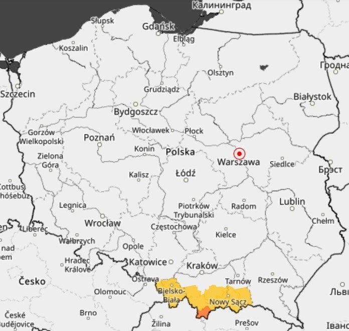 Rozkład ostrzeżeń IMGW /
