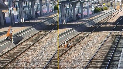 Rozmowa przez telefon o mało nie skończyła się tragedią. Groźny wypadek na peronie  