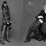 Roznegliżowana Conchita Wurst pozuje z Lagerfeldem i ciężarną modelką