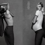 Roznegliżowana Conchita Wurst pozuje z Lagerfeldem i ciężarną modelką