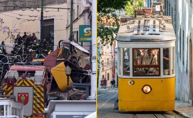 "Rozpadła się niczym domek z kart". Świadkowie o katastrofie kolejki w Lizbonie