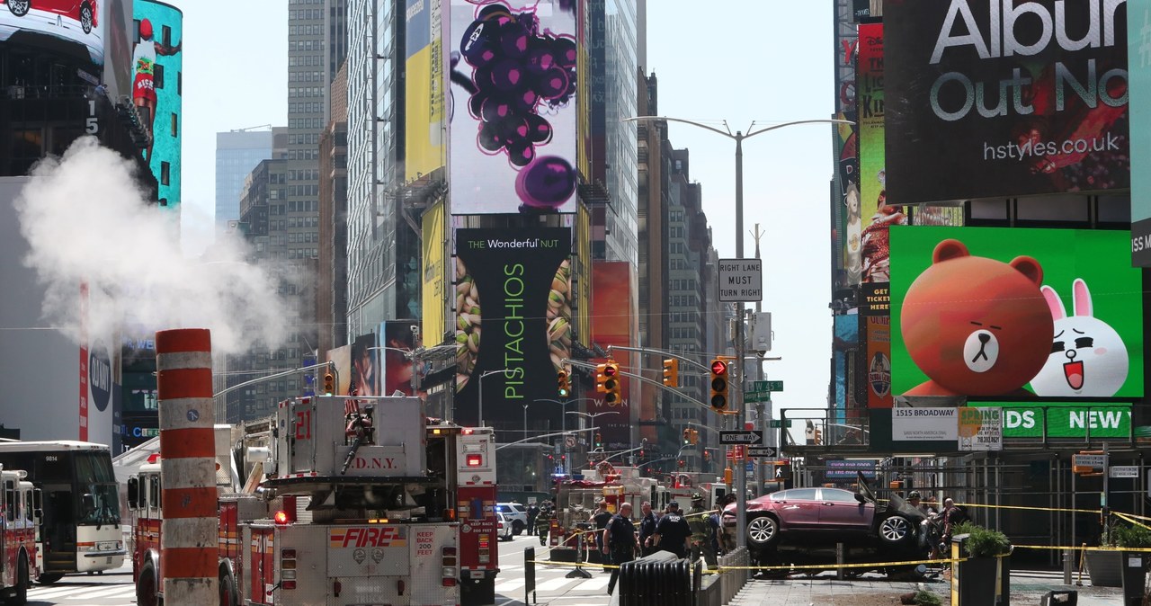 Rozpędzony pojazd wjechał w przechodniów na Times Square