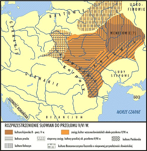 Rozprzestrzenienie Słowian do przełomu V/VI w. /Encyklopedia Internautica