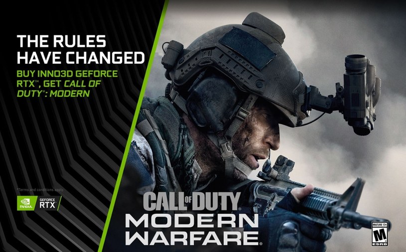 Rozważasz zakup karty GeForce RTX i lubisz gry FPS? Wybierając model od INNO3D dostaniesz Call of Duty: Modern Warfare gratis /materiały prasowe
