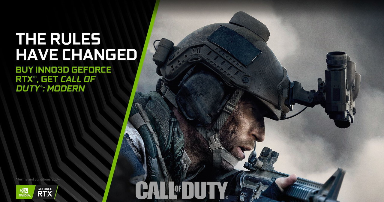 Rozważasz zakup karty GeForce RTX i lubisz gry FPS? Wybierając model od INNO3D dostaniesz Call of Duty: Modern Warfare gratis /materiały prasowe