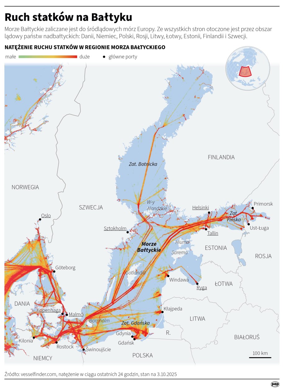 Ruch statków na Bałtyku /Michał Czernek /PAP