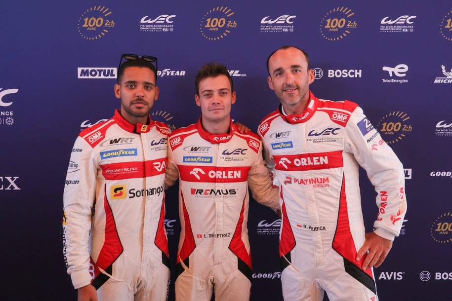 Rui Andrade, Louis Deletraz i Robert Kubica wystąpią w jednym zespole w wyścigu 24 Le Mans /	BRUNO VANDEVELDE / MPS AGENCY @ /PAP/EPA