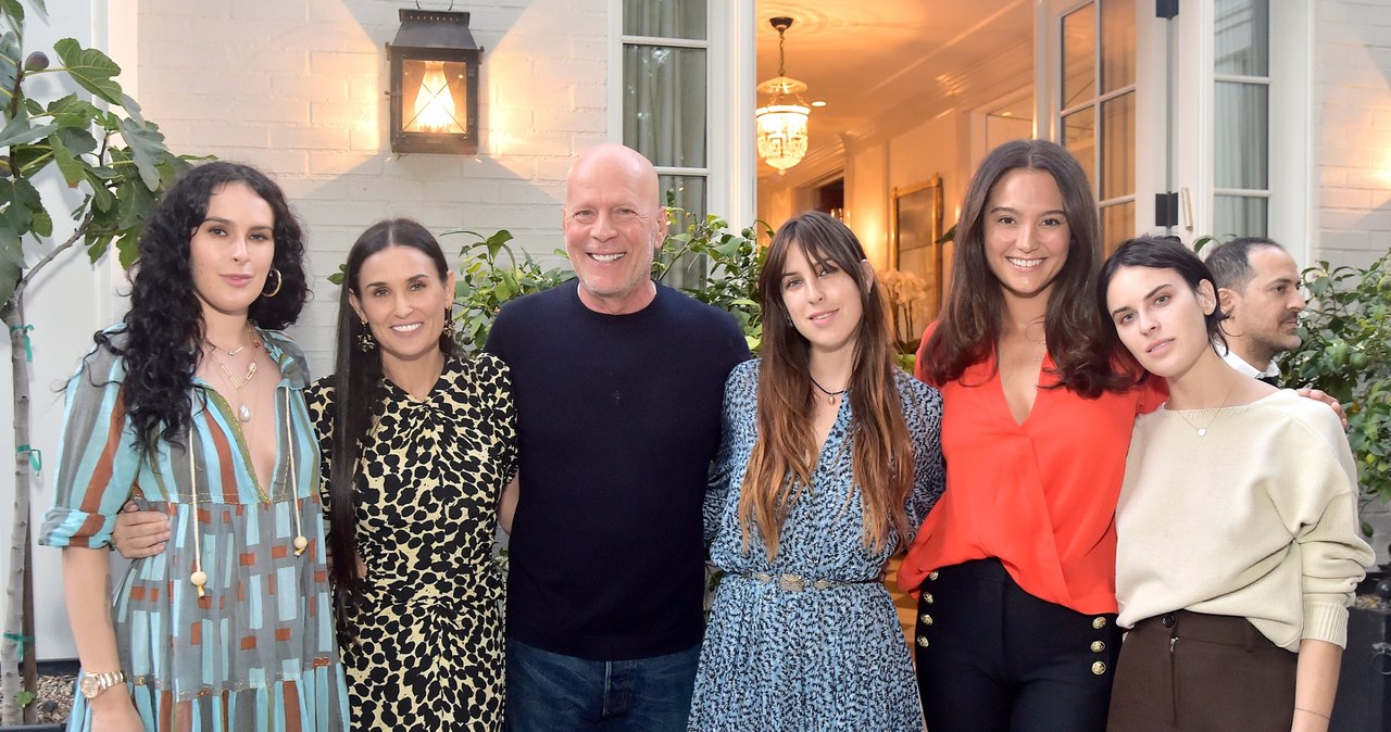 Rumer Willis, Demi Moore, Bruce Willis, Scout Willis, Emma Heming Willis i Tallulah Willis w 2019 roku /Stefanie Keenan /Getty Images