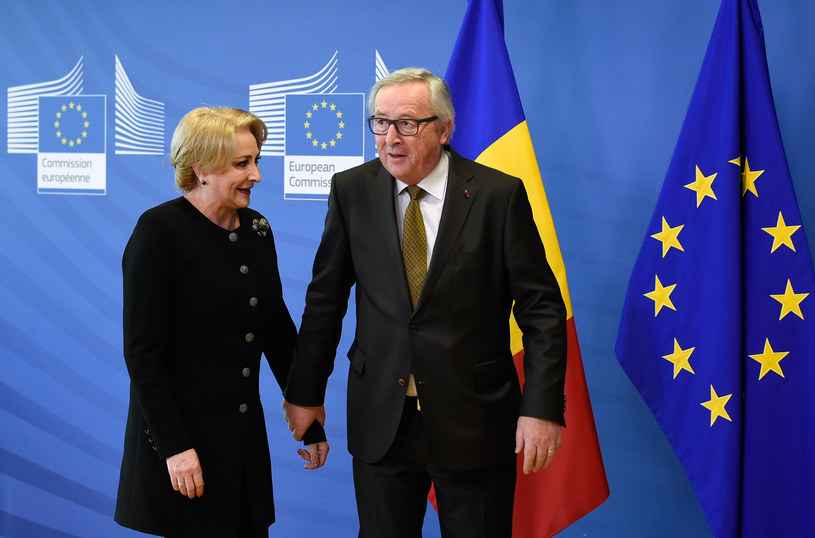 Rumuńska premier Viorica Dăncilă i szef KE Jean-Claude Juncker /JOHN THYS / AFP /AFP