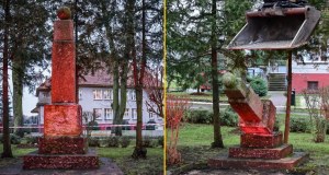 Runął pomnik upamiętniający Armię Czerwoną. "Ruski mir nie ma prawa tutaj sięgać"