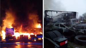Rusocin: Pożar w warsztacie samochodowym. Spłonęło 16 pojazdów