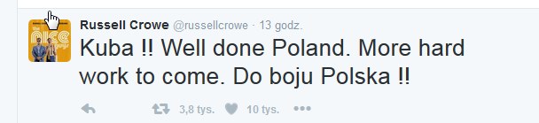 Russell Crowe wyrasta na fana Polaków numer jeden wśród celebrytów /materiały prasowe