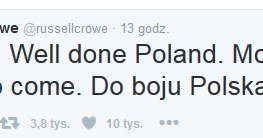 Russell Crowe wyrasta na fana Polaków numer jeden wśród celebrytów /materiały prasowe