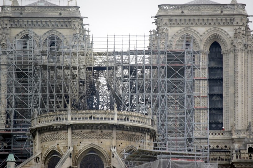 Rusztowania na katedrze Notre Dame /INTERIA.PL