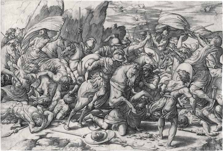 Rycina Bitwa pod Termopilami /Zamek Królewski na Wawelu /