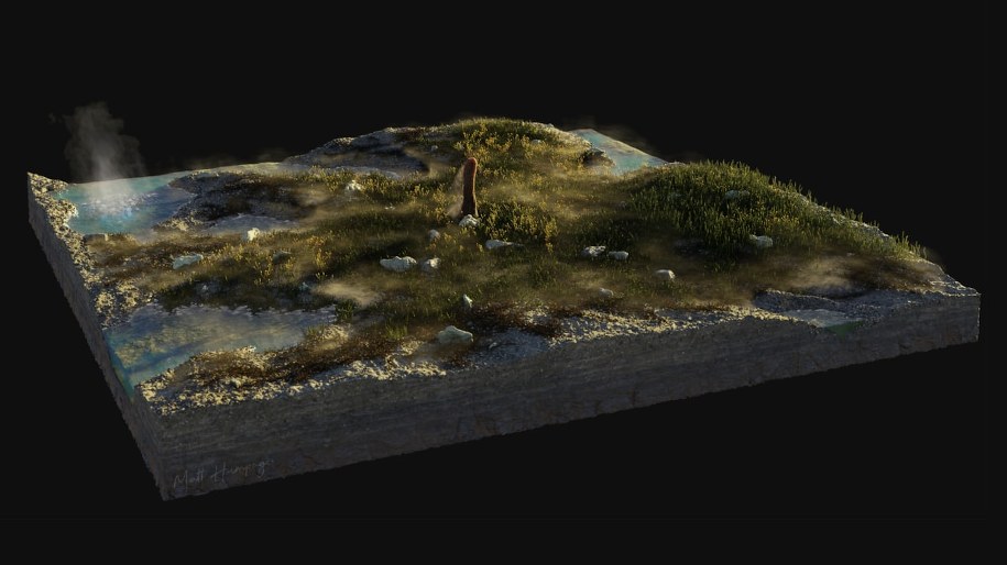 Rysunek rejonu Rhynie chert, gdzie znaleziono skamieniałości Prototaxites /Fot. Matt Humpage /Materiały prasowe