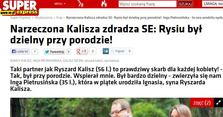 Ryszard Kalisz, Inga Pietrusińska /se.pl