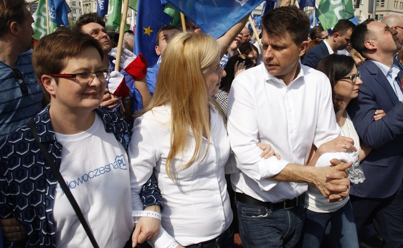 Ryszard Petru i Joanna Schmidt na Marszu Wolności /Stefan Maszewski /East News