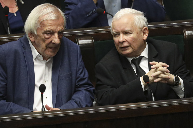 Ryszard Terlecki i Jarosław Kaczyński podczas posiedzenia Sejmu /Jacek Szydlowski /Agencja FORUM