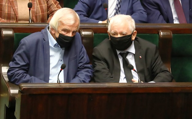 Ryszard Terlecki i Jarosław Kaczyński /Tomasz Gzell /PAP