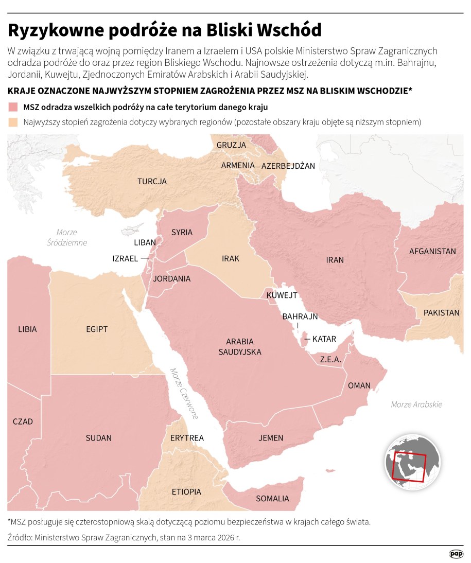 Ryzykowne podróże na Bliski Wschód /Michał Czernek /PAP