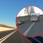 Ryzykowny manewr cysterny. Auto z naprzeciwka musiało uciekać