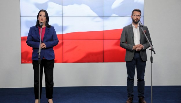 Rzeczniczka partii PiS Anita Czerwińska i jej zastępca Radosław Fogiel /	Wojciech Olkuśnik /PAP