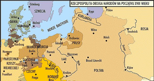 Rzeczpospolita Obojga Narodów na początku XVIII wieku /Encyklopedia Internautica