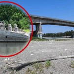 Rzeka Pad odsłania wrak statku z II wojny światowej. To pierwszy raz, kiedy można go zobaczyć
