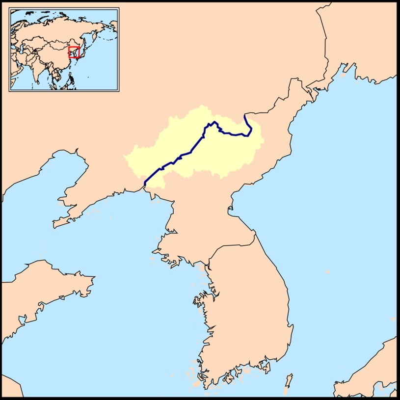 Rzeka Yalu jest niejako "najsłabszym" punktem Korei Północnej. /Wikimedia Commons /domena publiczna