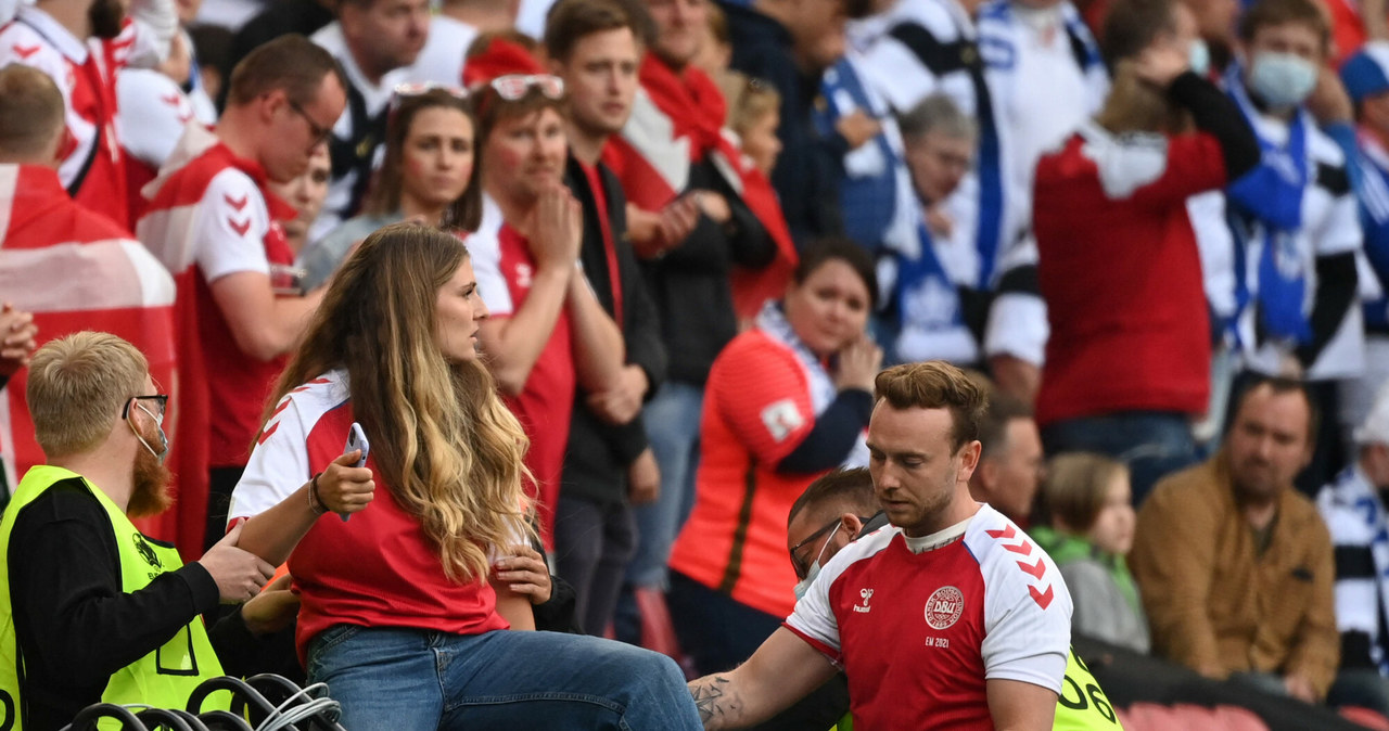 Sabrina Kvist Jensen, partnerka Christiana Eriksena, była obecna na stadionie /JONATHAN NACKSTRAND /East News