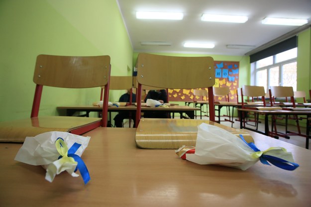 Sala w której mają zajęcia dzieci z klasy ukraińskiej w Szkole Podstawowej nr 21 w Gorzowie Wielkopolskim - marzec 2022 r. / 	Lech Muszyński    /PAP