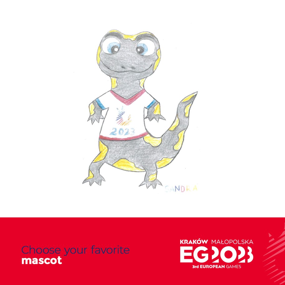 Salamandra Sandra - maskotka Igrzysk Europejskich w Krakowie /Materiały prasowe