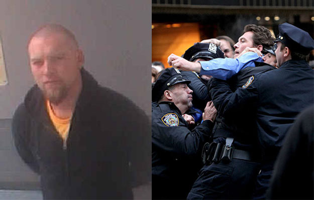 Sam Worthington na policji (L) i w utarczce ze stróżami prawa w filmie "Człowiek na krawęzdi" (P) /Getty Images/Flash Press Media