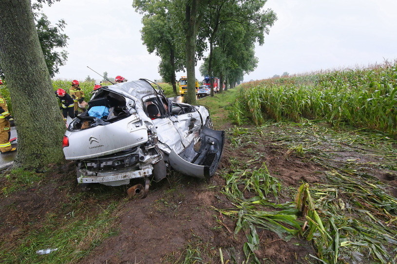 Samochód narzeczonych wpadł w poślizg i zderzył się z ciężarówką /	Tomasz Wojtasik /PAP