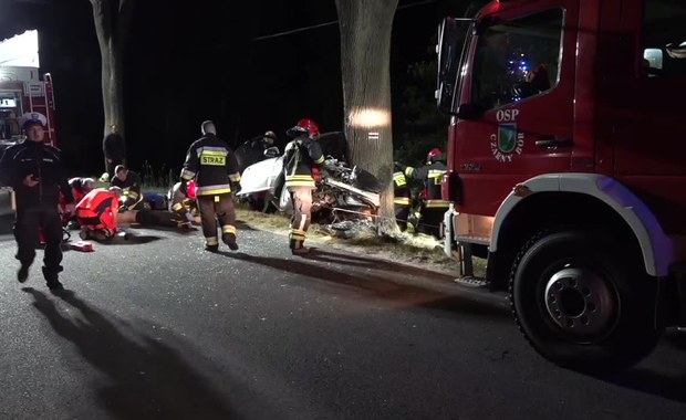 Samochód uderzył w drzewo. Dwie młode osoby nie żyją 