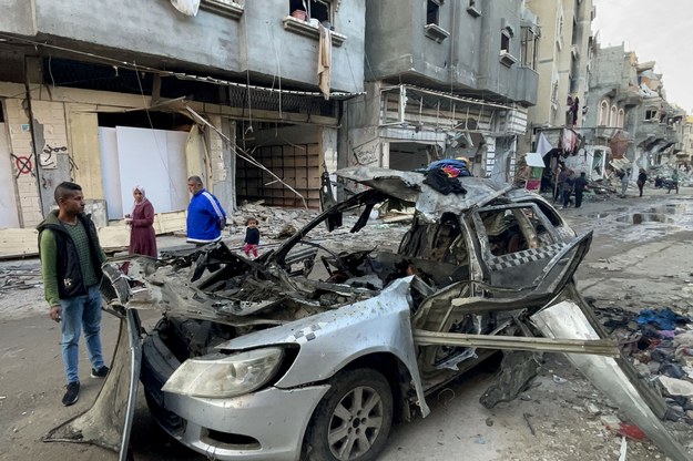 Samochód, w którym zginęli synowie lidera Hamasu /AFP/EAST NEWS /East News
