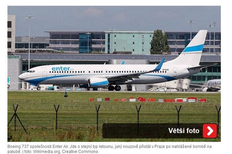Samolot musiał lądować awaryjnie, fot. www.idnes.cz /