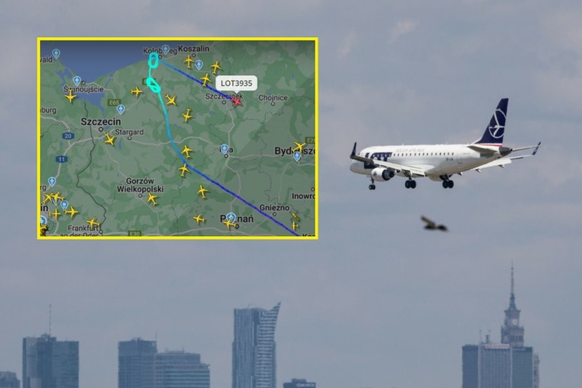 Samolot nie doleciał do Szczecina. Musiał zawrócić do Warszawy