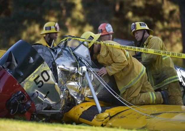 Samolot pilotowany przez Harrisona Forda rozbił się na polu golfowym /STUART PALLEY /PAP/EPA