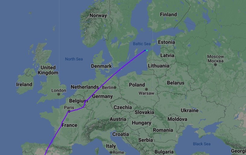 Samolot rozbił się w wodach Bałtyku w niedzielę /Flightradar24.com /