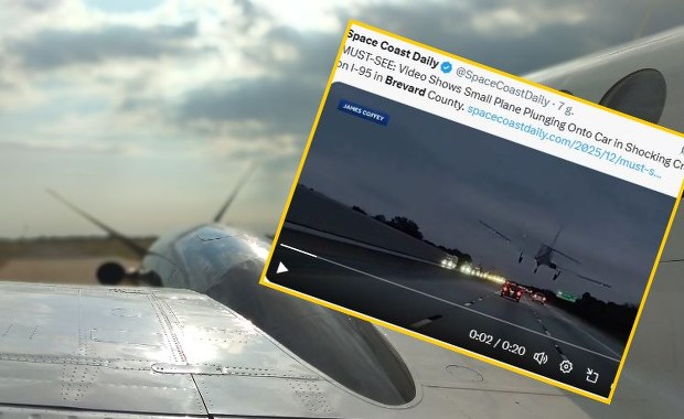 Samolot uderzył w auto na autostradzie. Na ratunek ruszyło małżeństwo pastorów