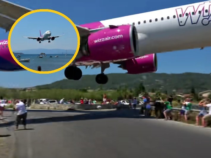 Samolot WizzAir przeleciał tak nisko nad grupą turystów, że ci z przerażenia schylali głowy /YouTube