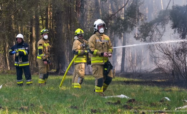 Samoloty i śmigłowce w akcji gaszenia pożaru niedaleko Częstochowy
