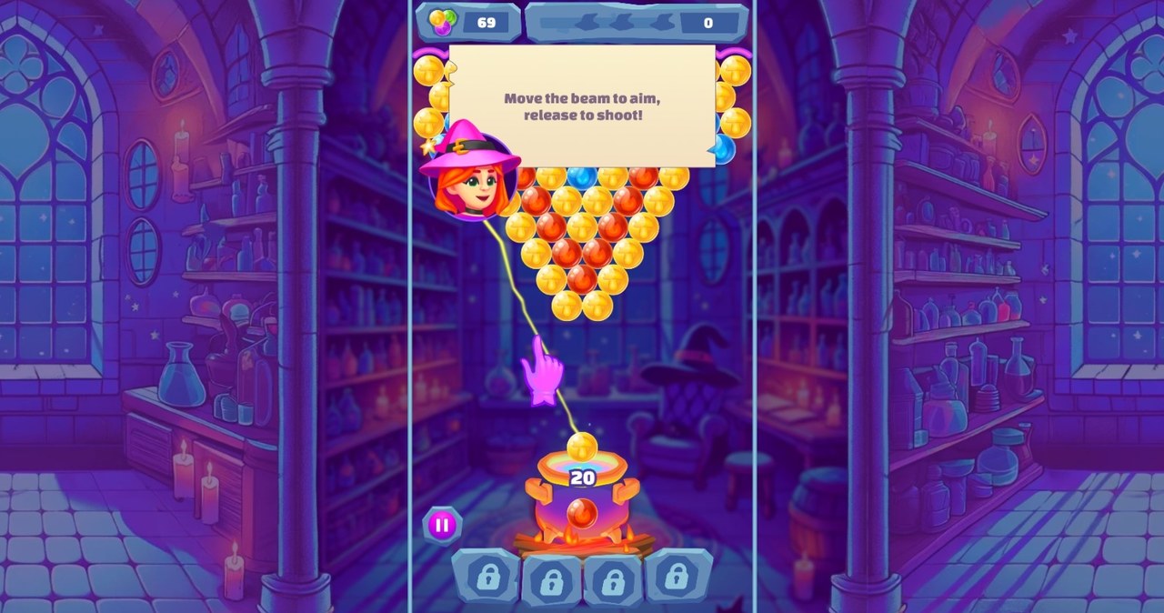 Samouczek gry online za darmo Kulki Bubble Shooter Witch Tower /Click.pl