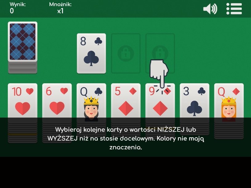 Samouczek gry online za darmo Pasjans Solitaire Swift /Click.pl