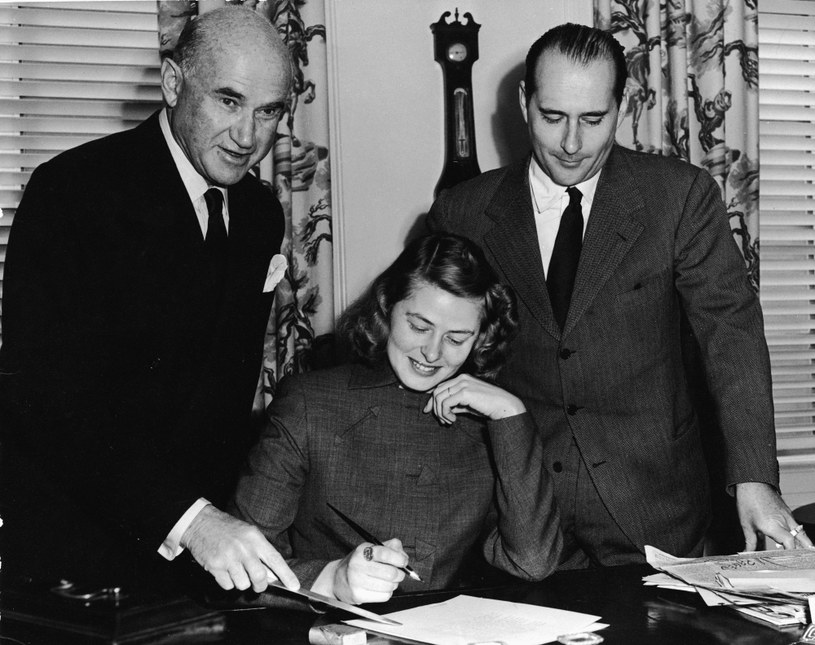 Samuel Goldwyn, Ingrid Bergman i Roberto Rossellini (1950 rok) /Hulton Archive /Getty Images