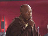 Samuel L. Jackson jako Mace Windu w "Ataku klonów" /